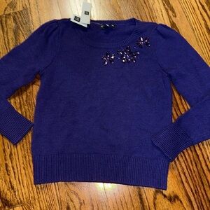 GAP kids girls purple embellished sweater in size small (6-7) NWT
